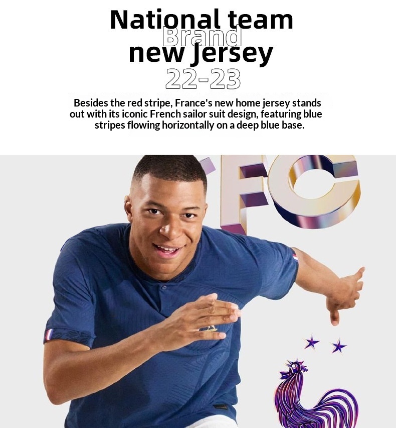 France National Team Jersey Kit #10 Mbappé Benzema detail 2