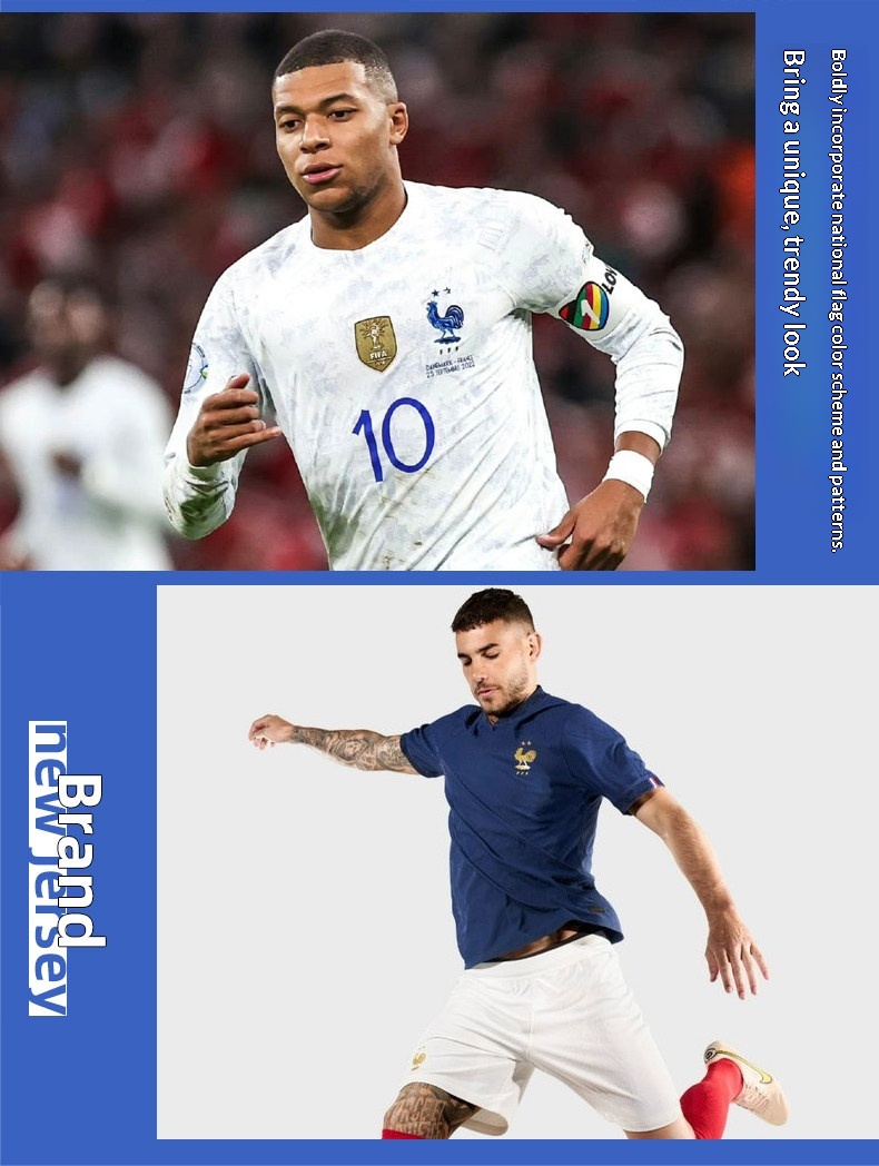 France National Team Jersey Kit #10 Mbappé Benzema detail 3