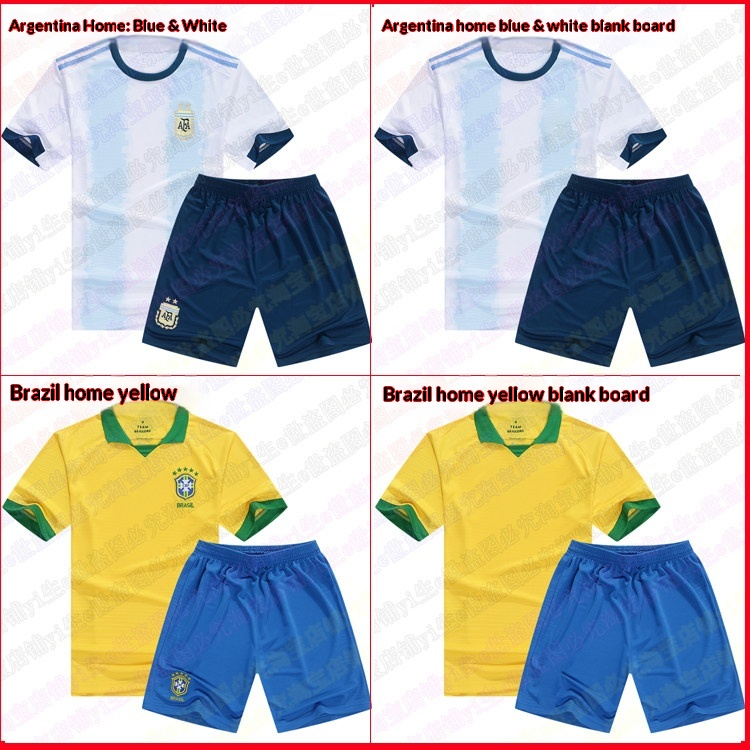 Argentina Mexico Germany Brazil National Team Away Jersey Set detail 5