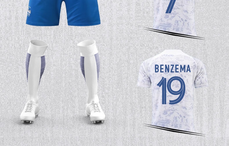 France National Team Jersey Kit #10 Mbappé Benzema detail 7