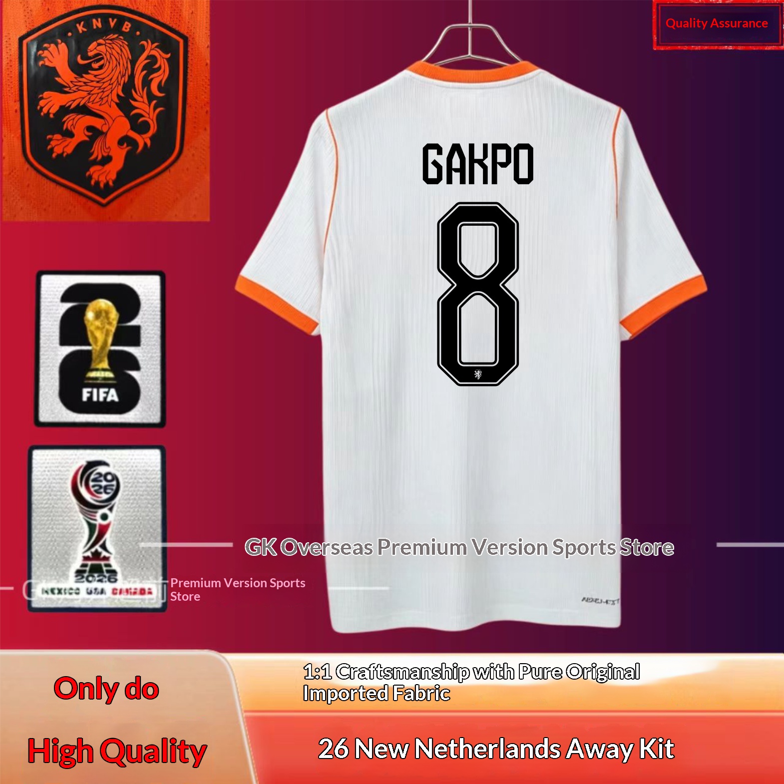 Netherlands National Team Home/Away Jersey #4 Van Dijk #21 De Jong Depay Player/Fan Version detail 10