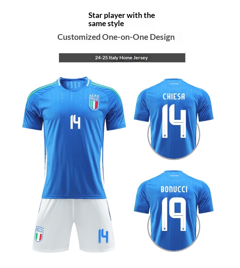 Italy National Team Home & Away Retro Jersey Set detail 6