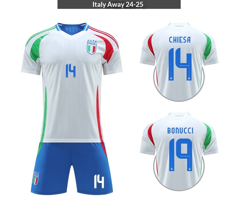 Italy National Team Home & Away Retro Jersey Set detail 7