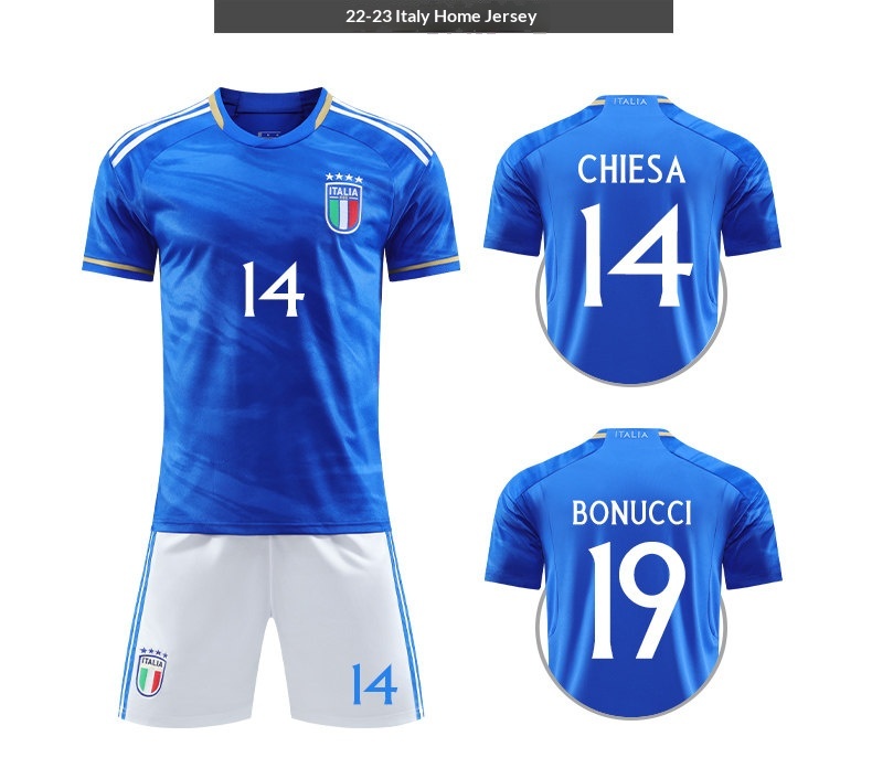 Italy National Team Home & Away Retro Jersey Set detail 8