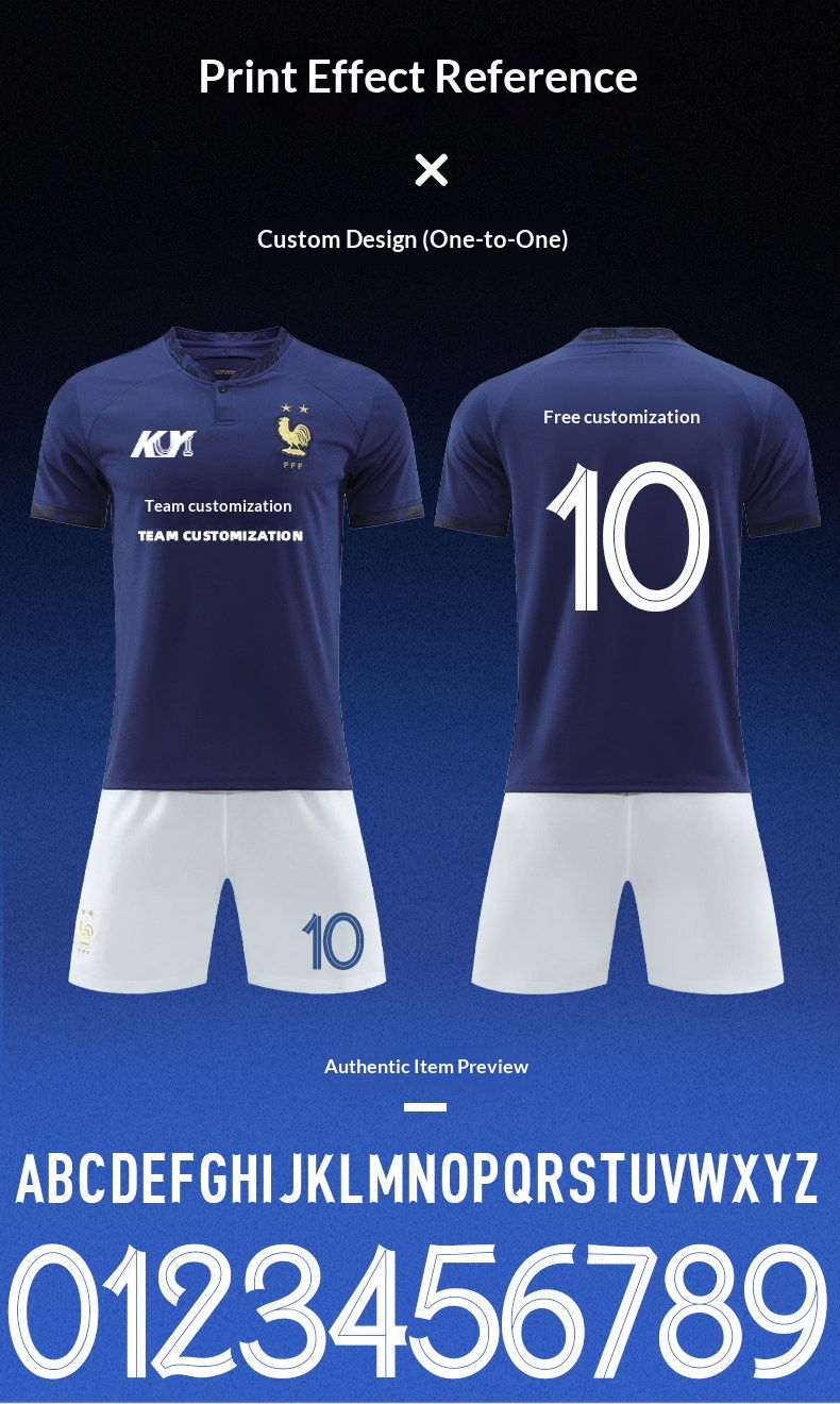 France National Team Jersey #10 Mbappe Benzema Kit detail 8