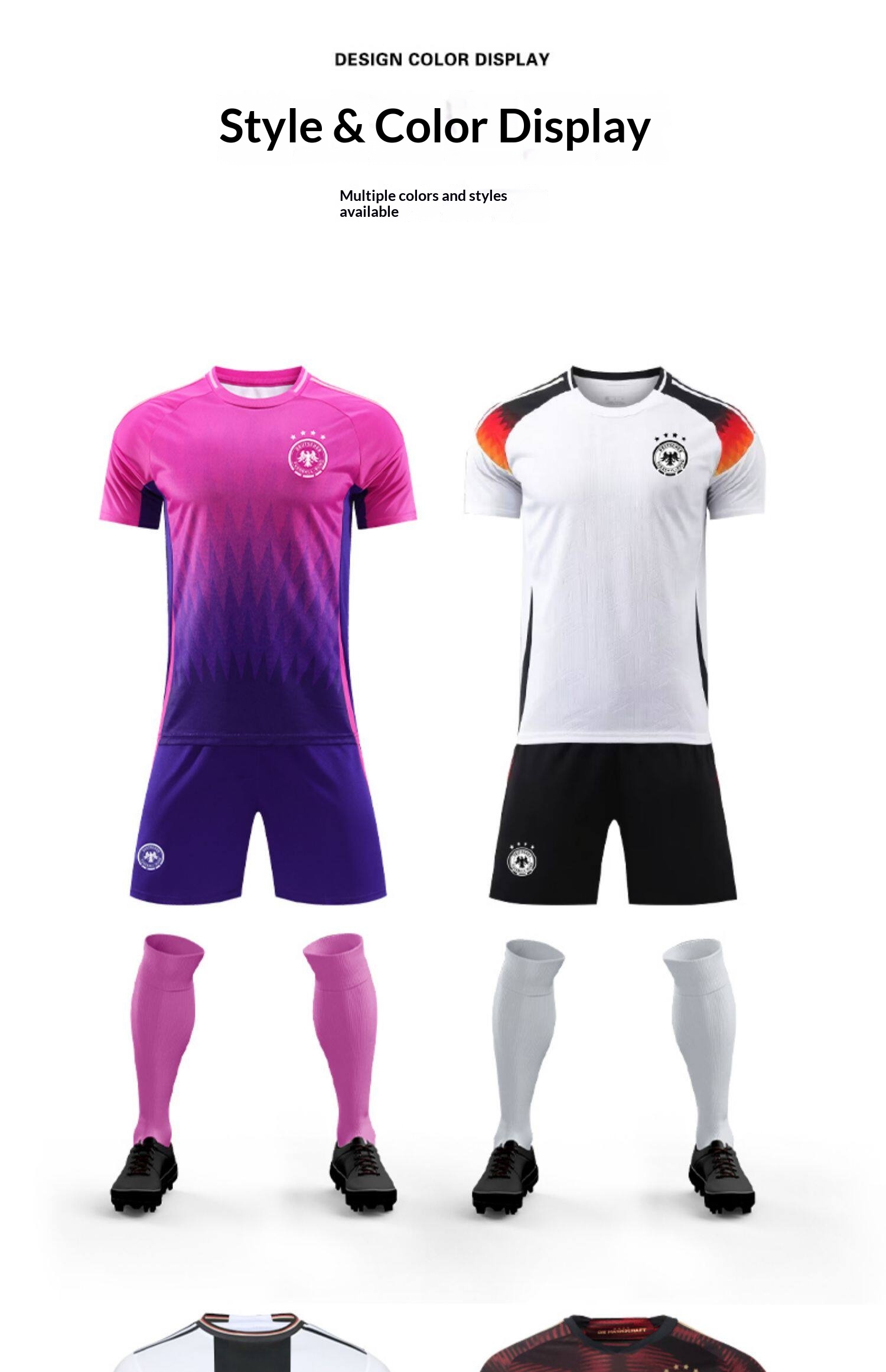 Germany National Team Customizable Home & Away Jersey Set - Men's Purple Training Kit detail 9