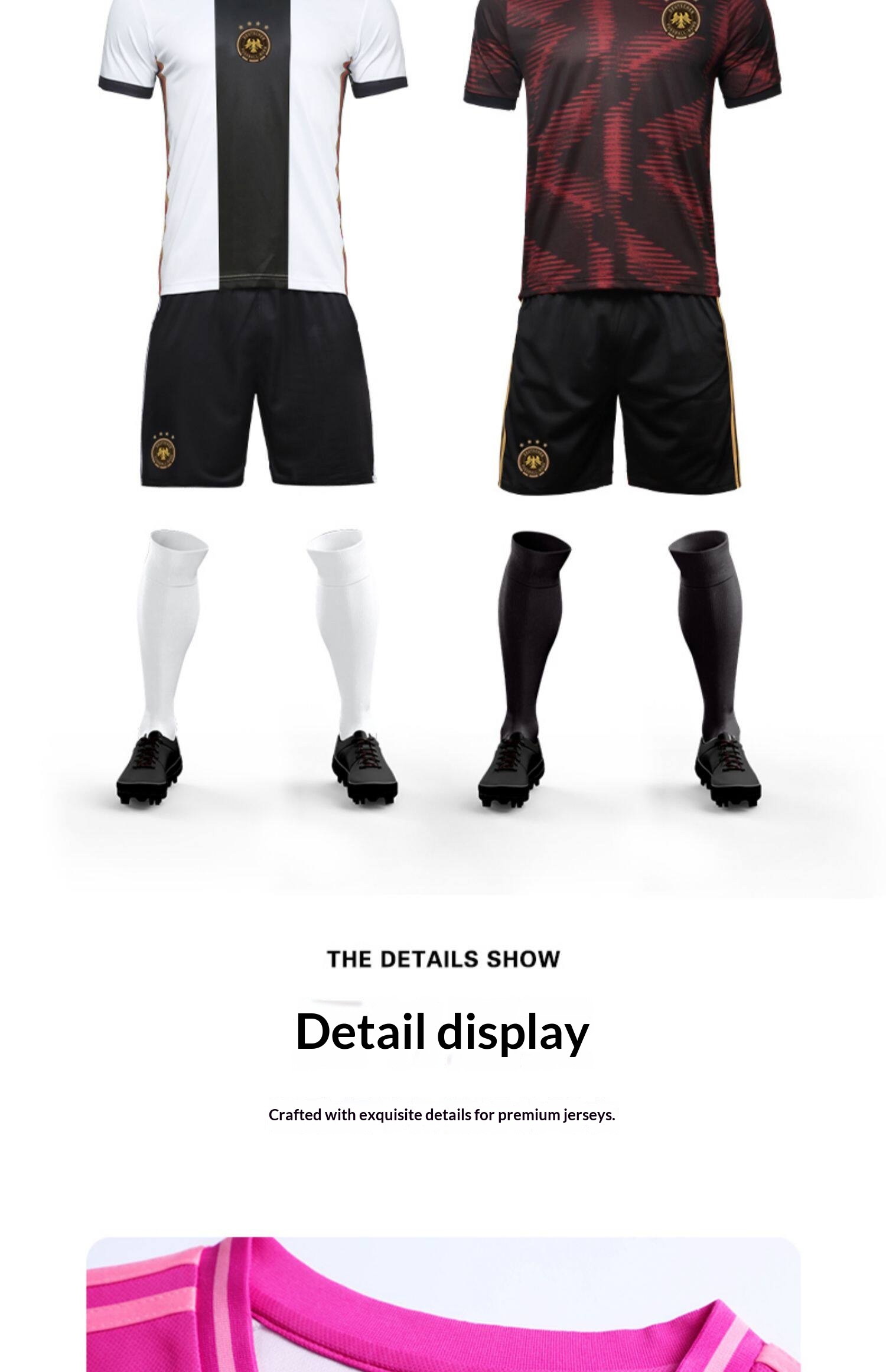 Germany National Team Customizable Home & Away Jersey Set - Men's Purple Training Kit detail 10