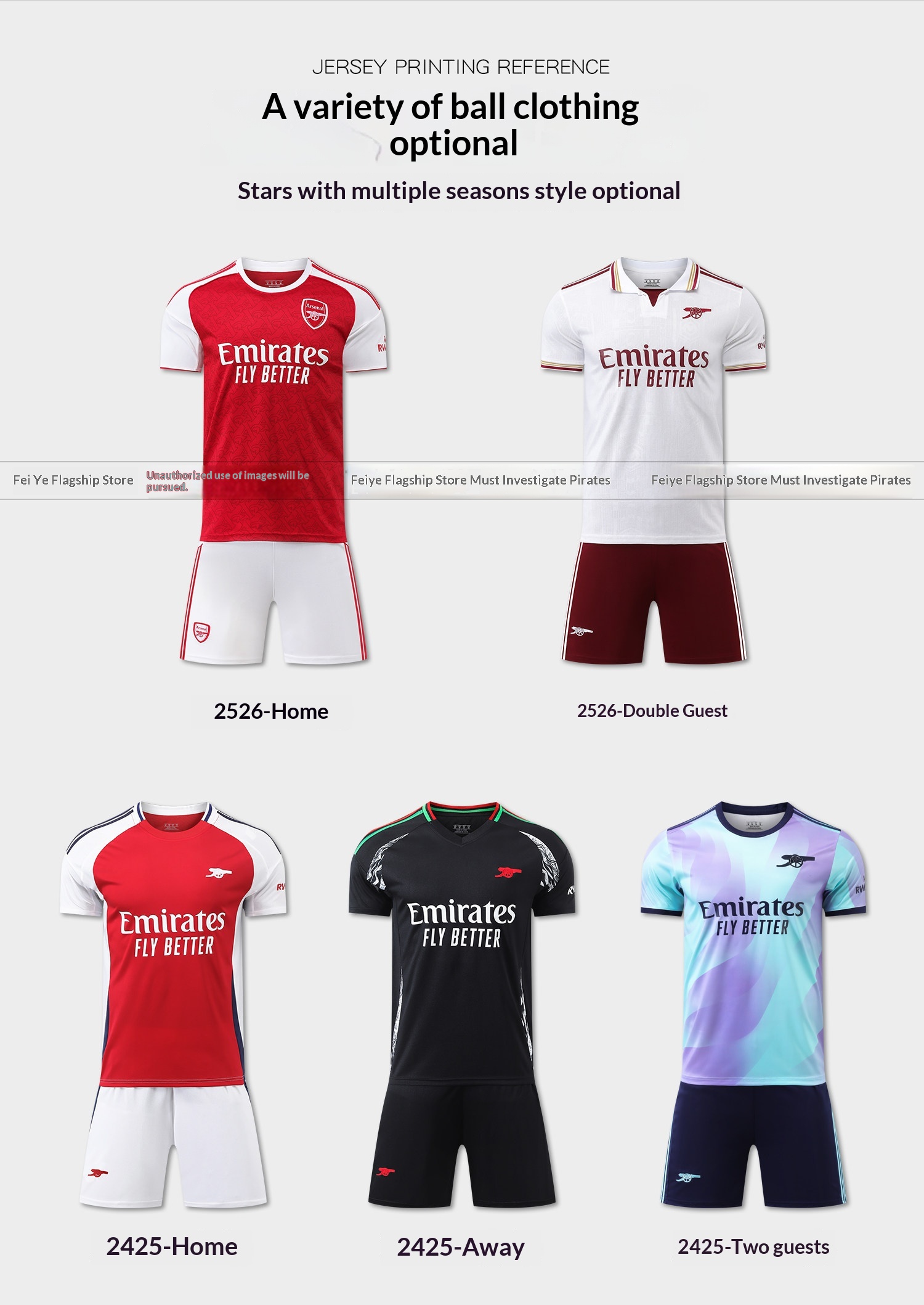 Arsenal Home/Away Jersey Kit - Rice, Odegaard Training Match Set - Youth Custom Football Uniform detail 2