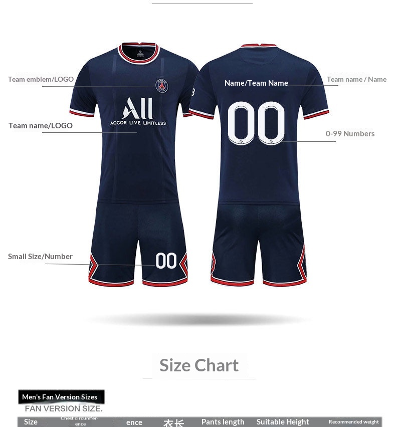 Paris Saint-Germain 2021 Messi #30 Jersey Kit detail 6