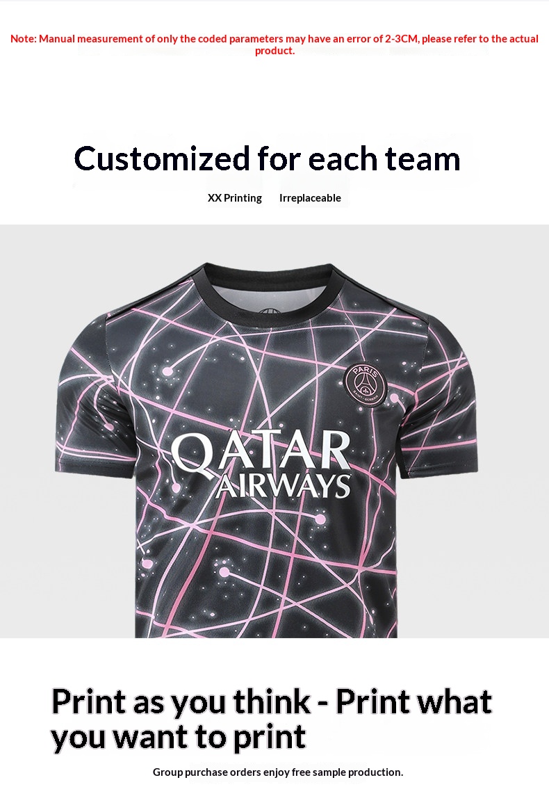 PSG 2025/26 Training Jersey Set - Black/Pink Youth Football Kit detail 3