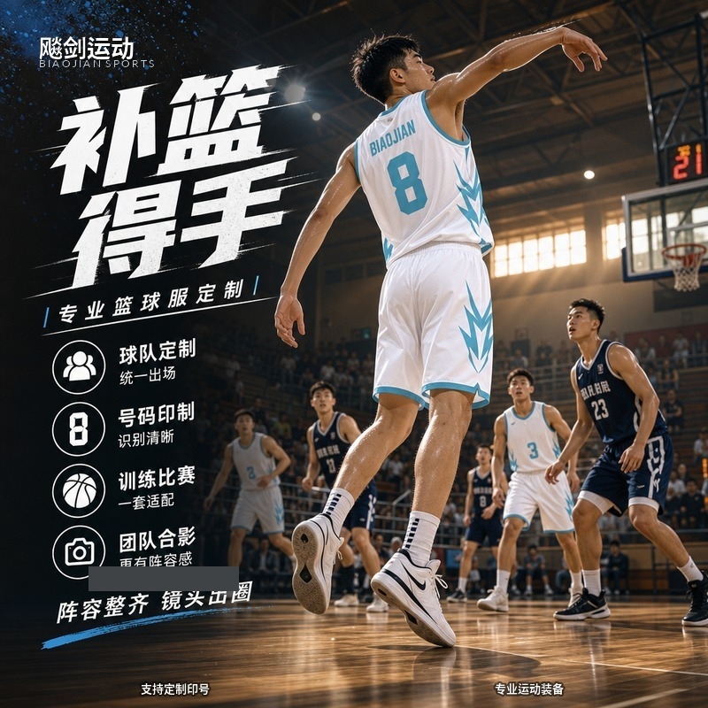飚剑运动男款篮球服套装定制速干比赛训练队服