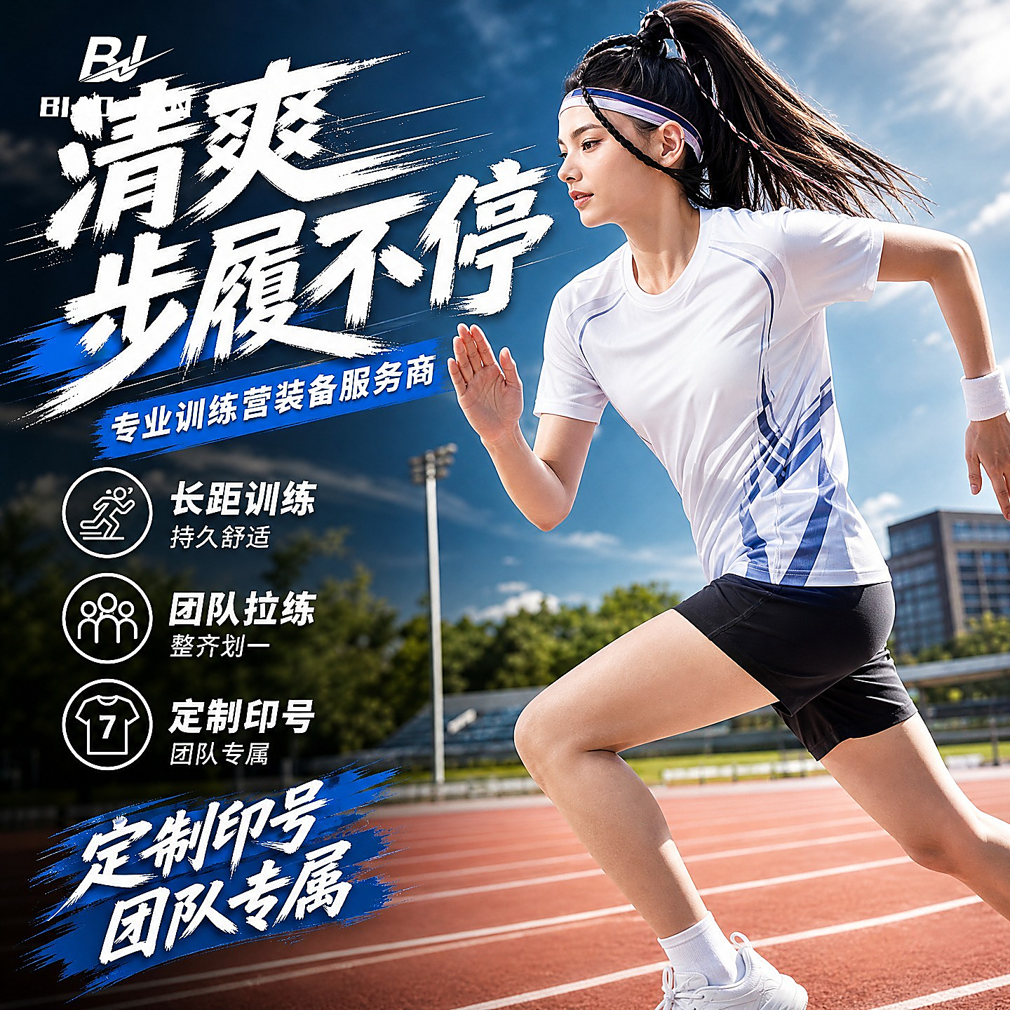 速干田径服套装男女短袖专业马拉松跑步体考训练服跳绳比赛服定制