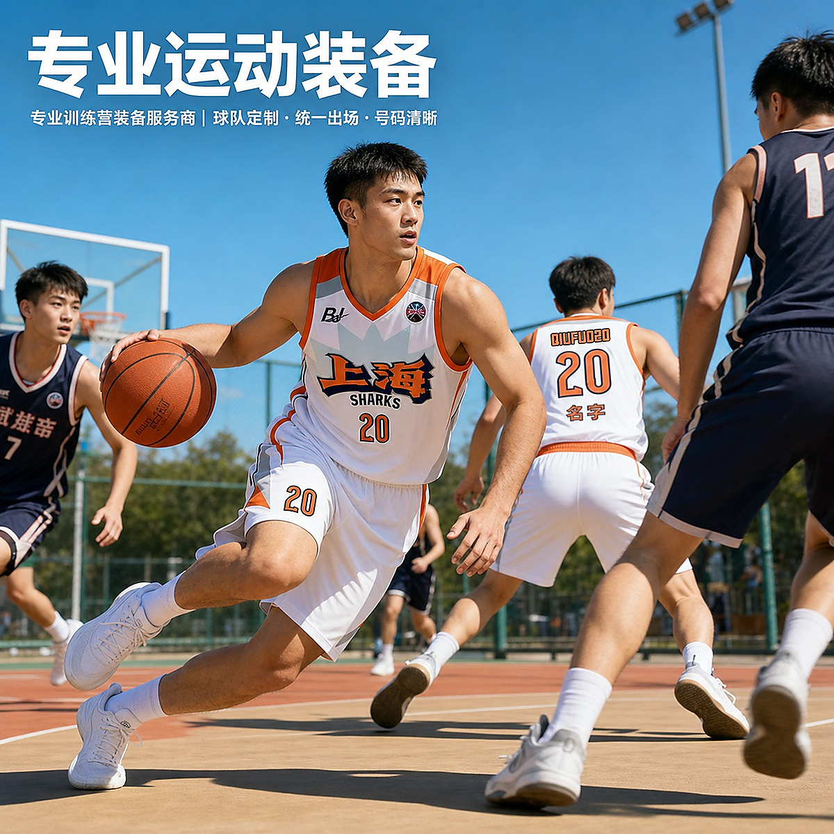飚剑运动鲨客风篮球服套装男速干比赛训练队服定制印号