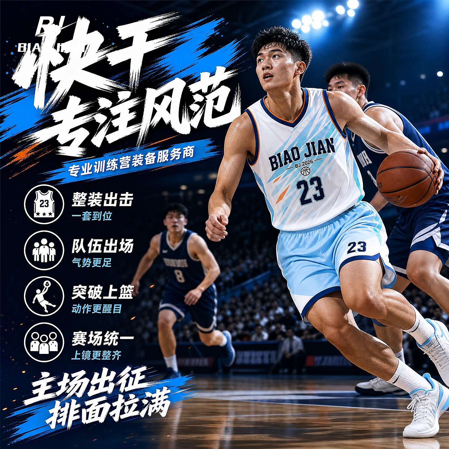 飚剑篮球服男速干比赛训练套装蓝色青色藏青色篮球服2件套BJYD-LQF01