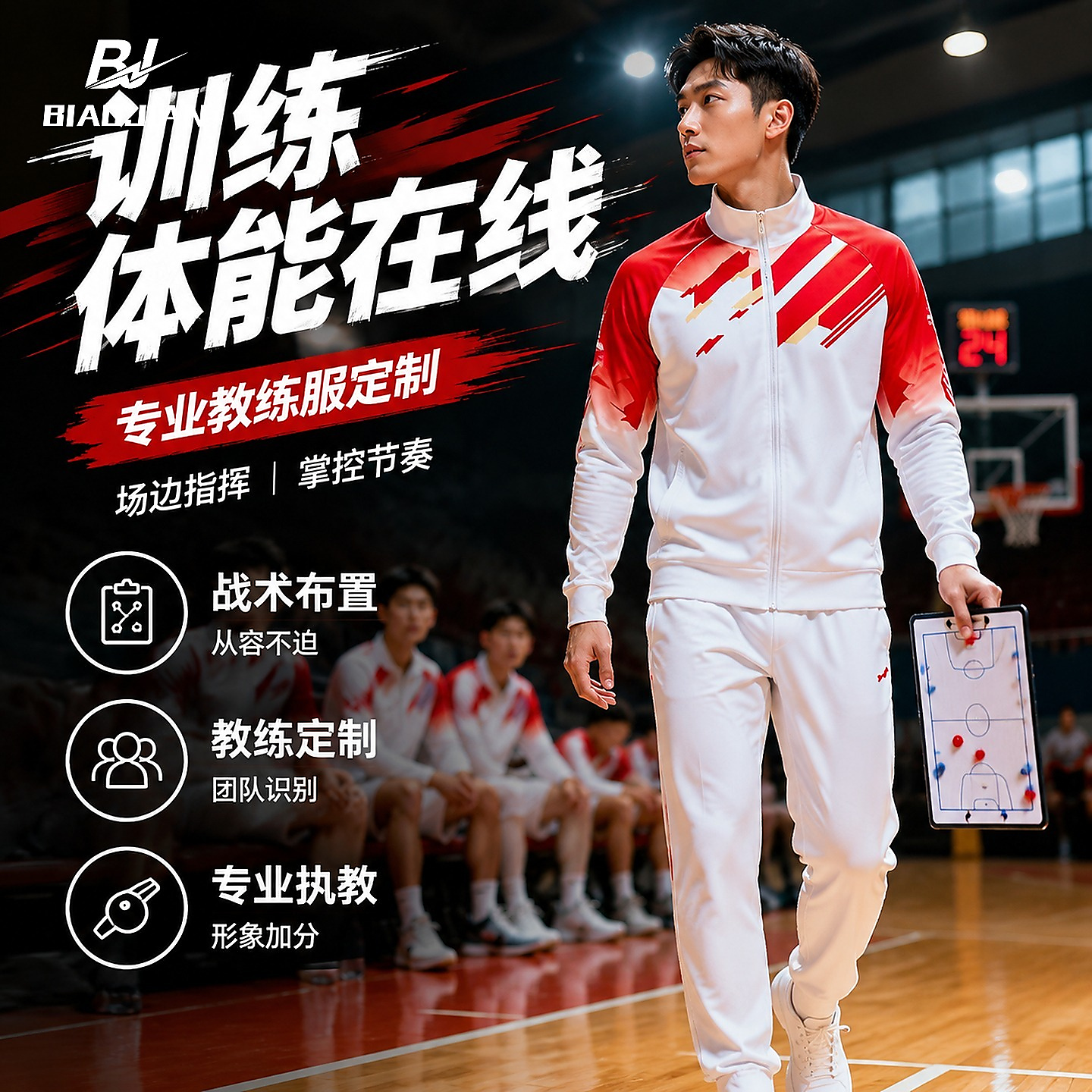 秋冬篮球服外套出场服领奖队服定制教练裁判运动服套装羽毛服长袖